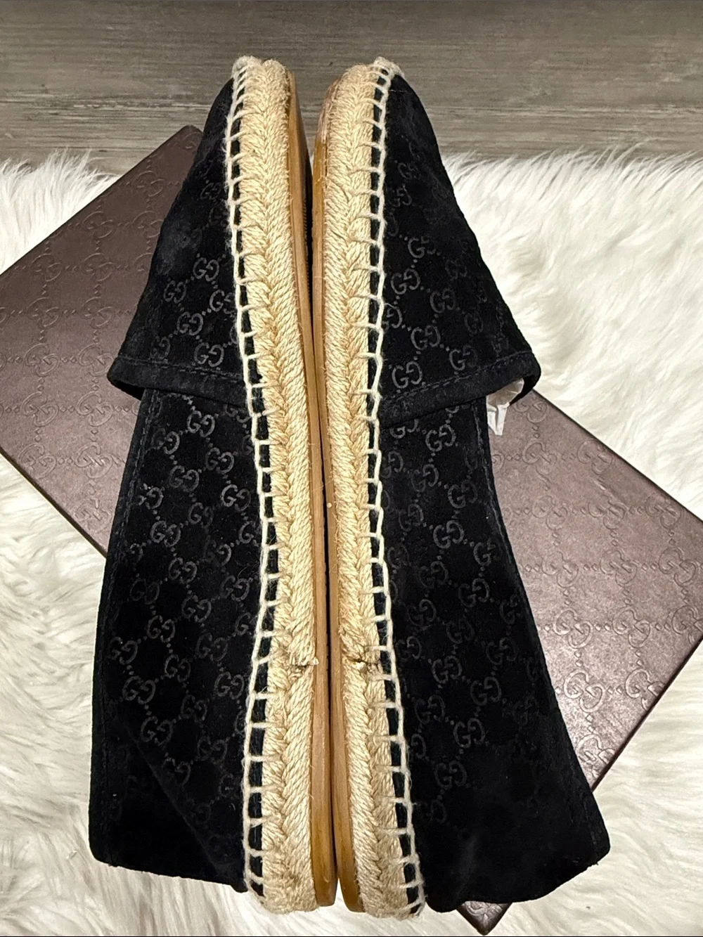GUCCI Micro Guccissima Suede Espadrilles